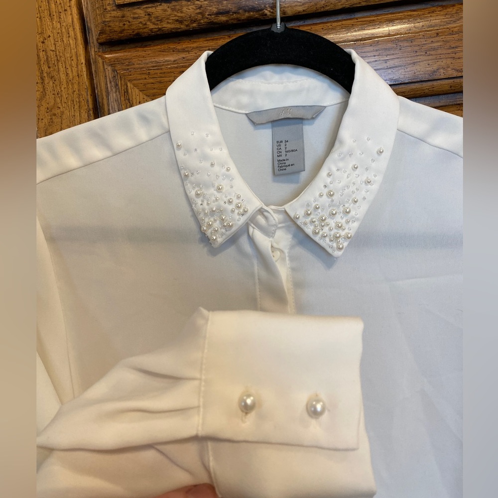 👚 H&M two layer white Blouse